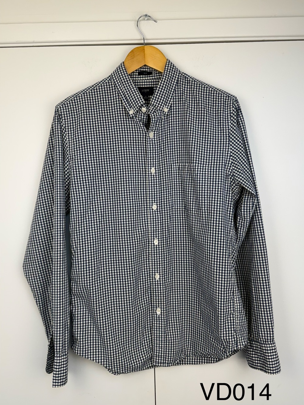 J.Crew Men’s Slim Washed Navy Gingham Shirt M